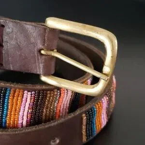 Aspiga | Accessories | Aspega Beaded Leather Belt | Poshmark display picture 2